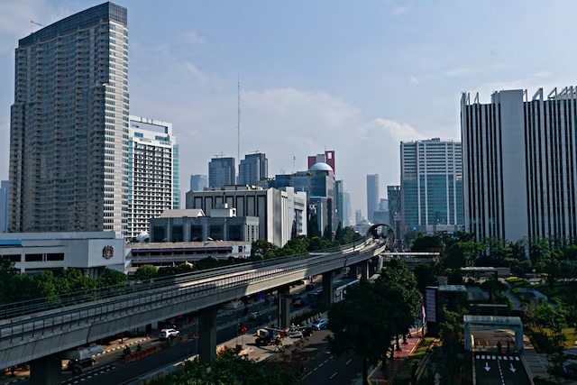 A general view of the city skyline of Jakarta, the capital city of Indonesia, August 5, 2021. REUTERS/Ajeng Dinar Ulfiana