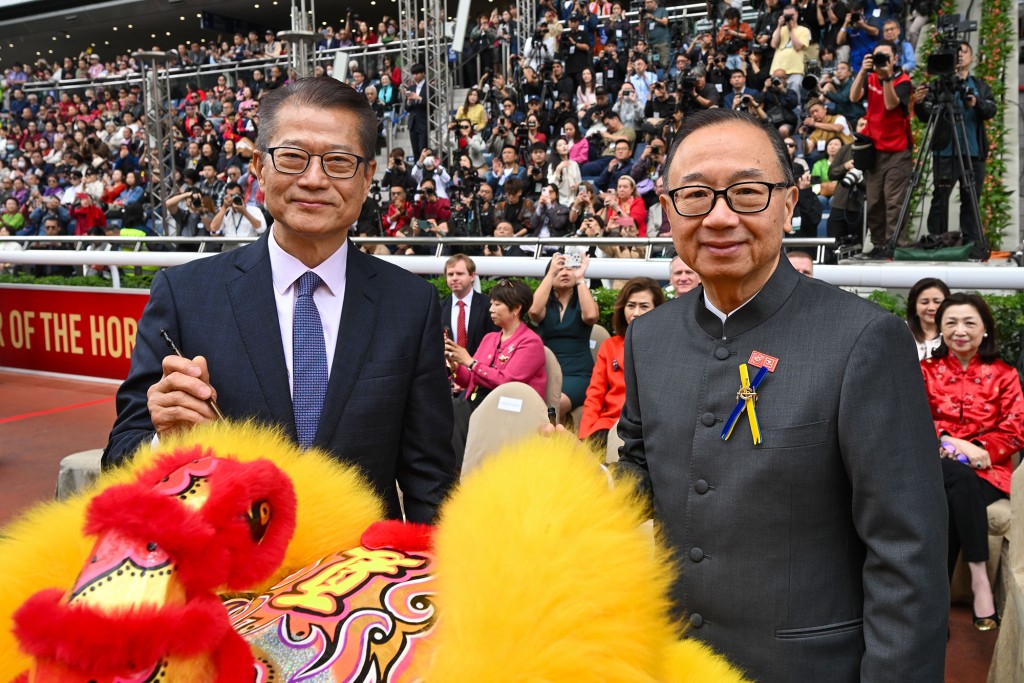 Paul Chan and Martin Liao at the opening ceremony. (HKJC)