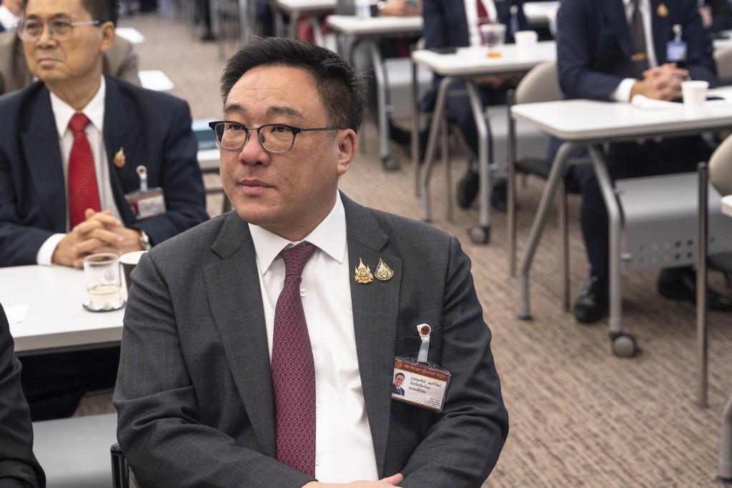 Photo by CHANAKARN LAOSARAKHAM / AFP  Julapun Amornvivat, Pheu Thai Party's MP for Chiang Mai, attends a party meeting to decide who to put forward as candidate for prime minister at parliament in Bangkok on August 15, 2024.