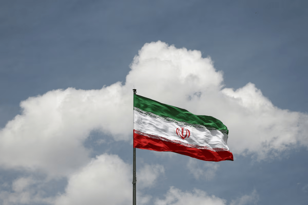 An Iranian flag, amid a ceasefire between U.S. and Iran, in Tehran, Iran, April 27, 2026. Majid Asgaripour/WANA (West Asia News Agency) via REUTERS