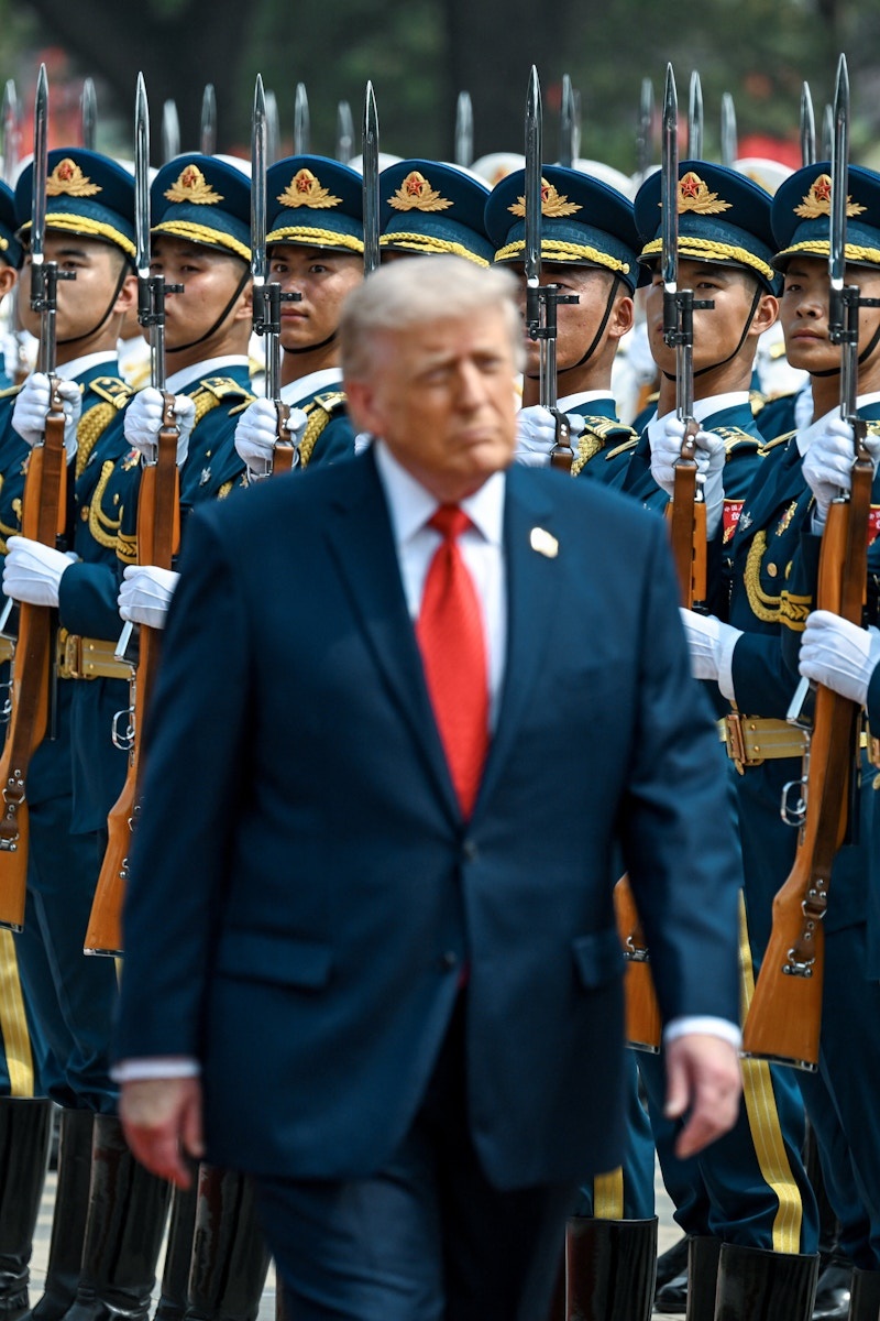 Trump reviews the troops, in Beijing, May 14, 2026, Kenny Holston/Pool via REUTERS