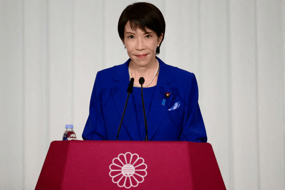 Sanae Takaichi, the newly elected leader of Japan's ruling party, the Liberal Democratic Party (LDP), attends a press conference after the LDP presidential election in Tokyo on October 4, 2025. Yuichi Yamazaki/Pool via REUTERS