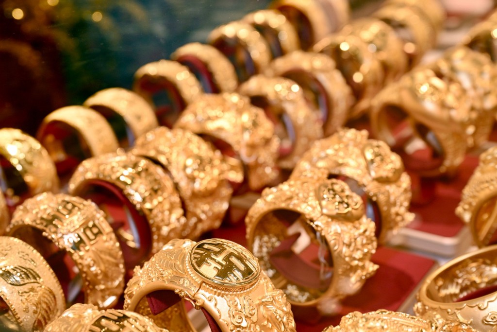 Chow Tai Fook jewelry on display. SING TAO