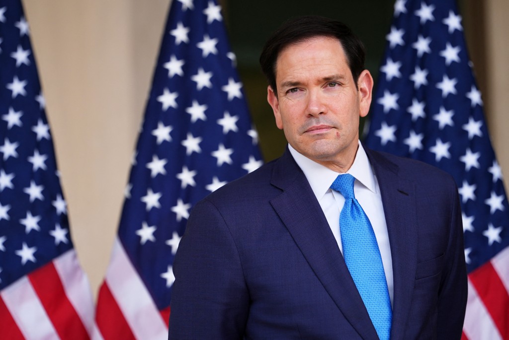 US Secretary of State Marco Rubio looks on during a dedication ceremony for an annex building at the US embassy in New Delhi on May 23, 2026. (AFP)