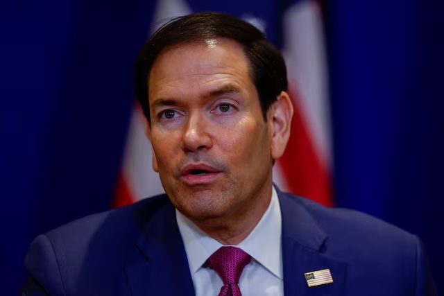 U.S. Secretary of State Marco Rubio speaks to members of the media during a signing ceremony on the sidelines of the 81st United Nations General Assembly in New York City, U.S., September 21, 2026. REUTERS/Jeenah Moon/Pool