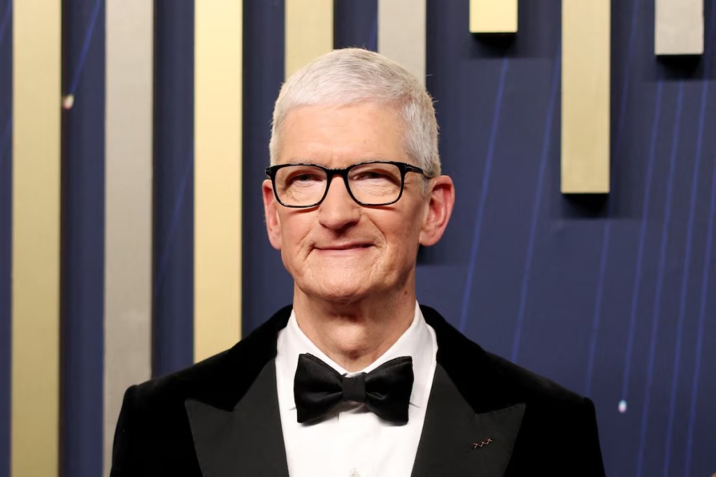 Apple CEO Tim Cook poses on the red carpet at the 77th Primetime Emmy Awards in Los Angeles, California, U.S., September 14, 2025. REUTERS