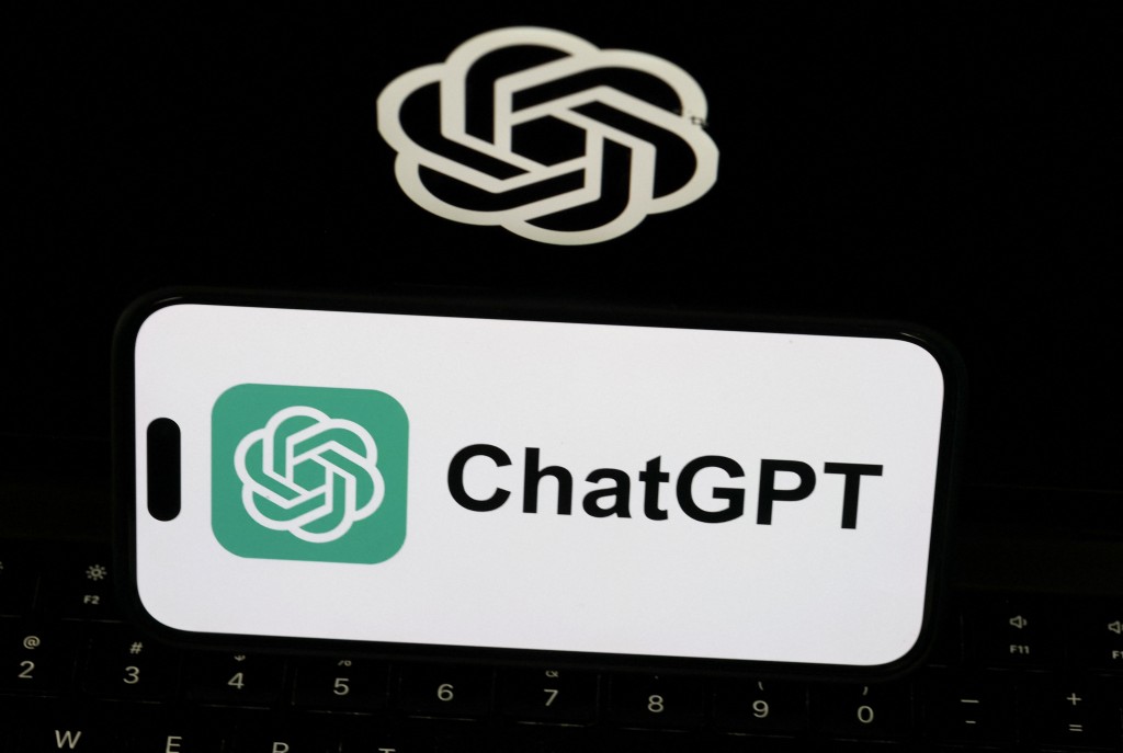 The ChatGPT logo is displayed on a smartphone. (AFP)