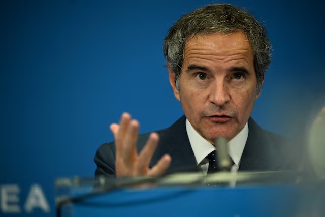 International Atomic Energy Agency (IAEA) Director General Rafael Grossi speaks to the media on the sidelines of a meeting of the IAEA Board of Governors in Vienna, Austria, June 5, 2026. REUTERS/Elisabeth Mandl/File Photo