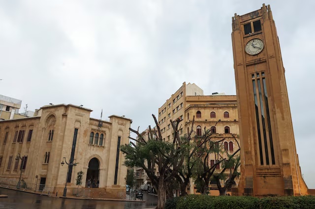 A view shows the parliament building on a rainy day in downtown Beirut, Lebanon January 25, 2024. REUTERS/Mohamed Azakir/File Photo