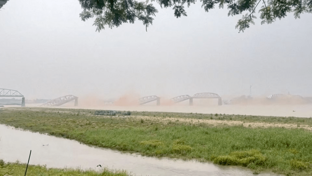 A general view of collapsed Ava bridge following the earthquake in Mandalay, Myanmar, March 28, 2025, in this screengrab taken from social media video. Social Media /via REUTERS A general view of collapsed Ava bridge following the earthquake in Mandalay, Myanmar, March 28, 2025, in this screengrab taken from social media video. Social Media /via REUTERS