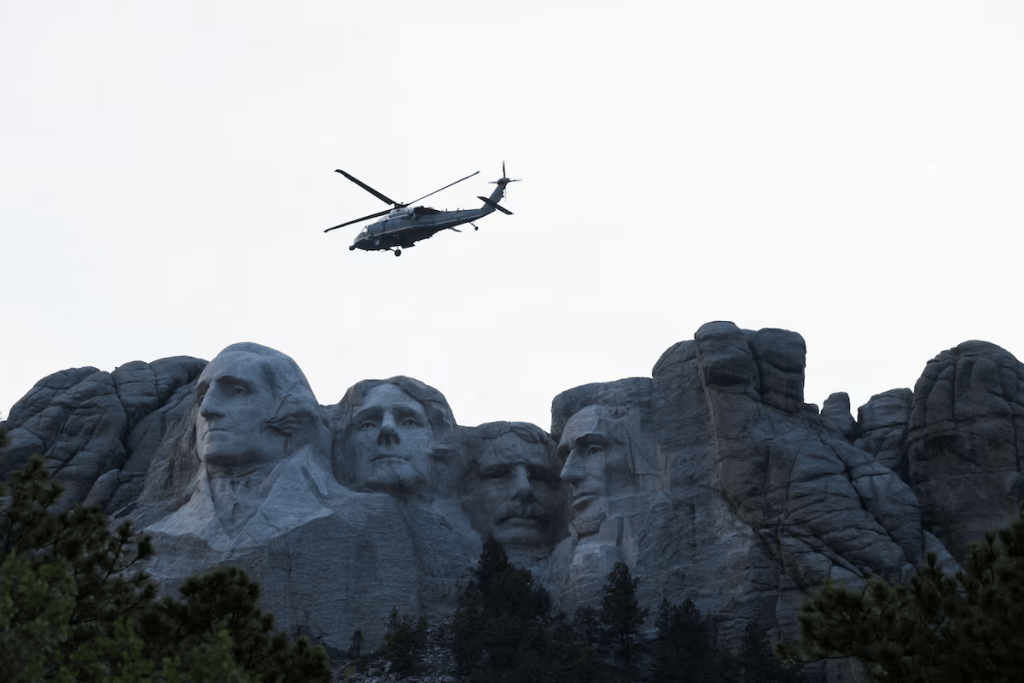Mount Rushmore in Keystone, South Dakota, U.S., July 3, 2026. REUTERS/Kylie Cooper