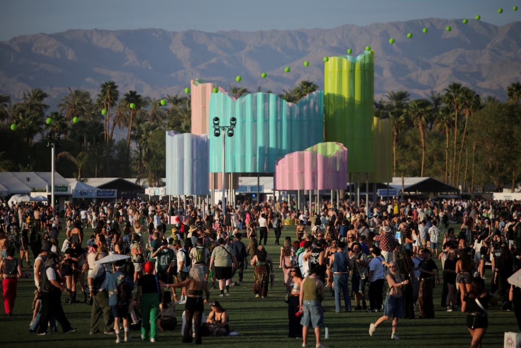 People attend the Coachella Valley Music and Arts Festival in Indio, California, U.S., April 12, 2025. (Reuters)