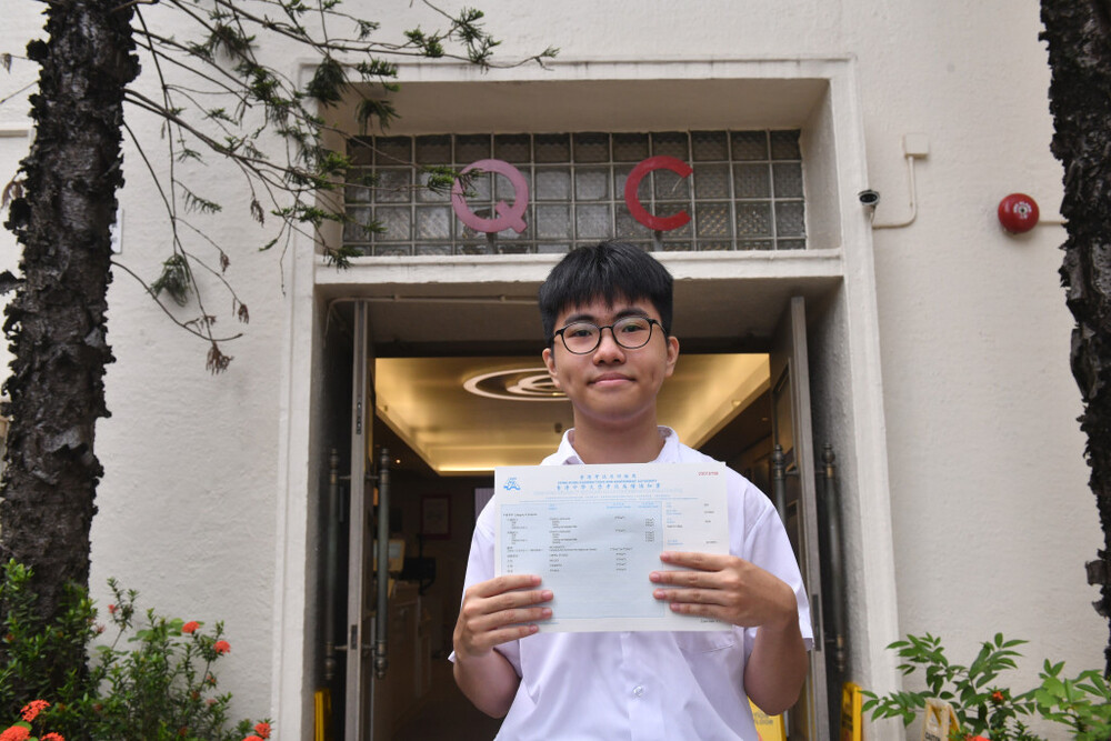 Law Chak-ka from Queen’s College is one of the three 'super top scorers' in this year's HKDSE exams.