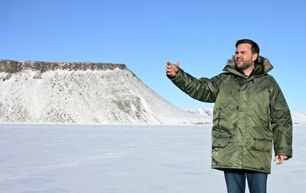 U.S. Vice President JD Vance tours the U.S. military's Pituffik Space Base in Greenland on March 28, 2025. (Jim Watson/Pool via REUTERS/File Photo)
