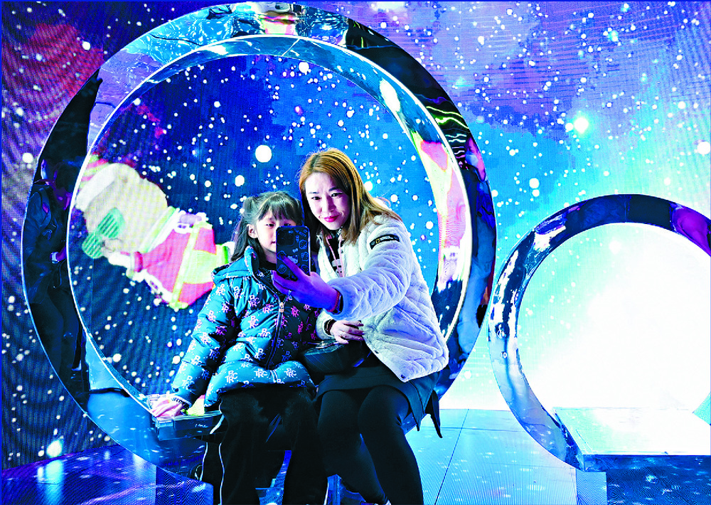 A mall installation provides the perfect backdrop. sing tao A mall installation provides the perfect backdrop. sing tao