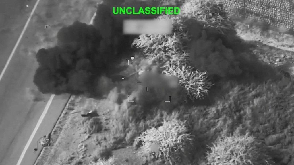 Explosions at an unknown location, during what U.S. Central Command says are strikes on Iran. /Reuters