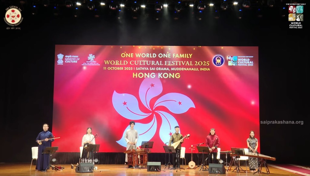 Both Kaden Wu (leftmost) and Nicholas Chan (third to the right) were part of the six-member ensemble performing in India.