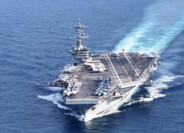 U.S. Navy aircraft carrier USS George Washington is pictured during Freedom Edge trilateral exercise among United States, Japan and South Korea in the East China Sea, south of the Korean peninsula and west of Japan's main islands November 14, 2024. REUTERS/Kim Kyung-Hoon/File Photo 