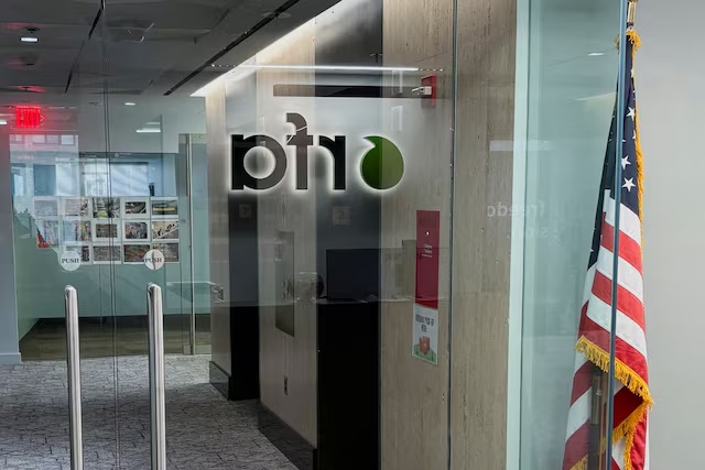 A view shows door to the offices of Radio Free Asiain Washington, D.C., U.S., March 15, 2025. REUTERS/Staff/File Photo