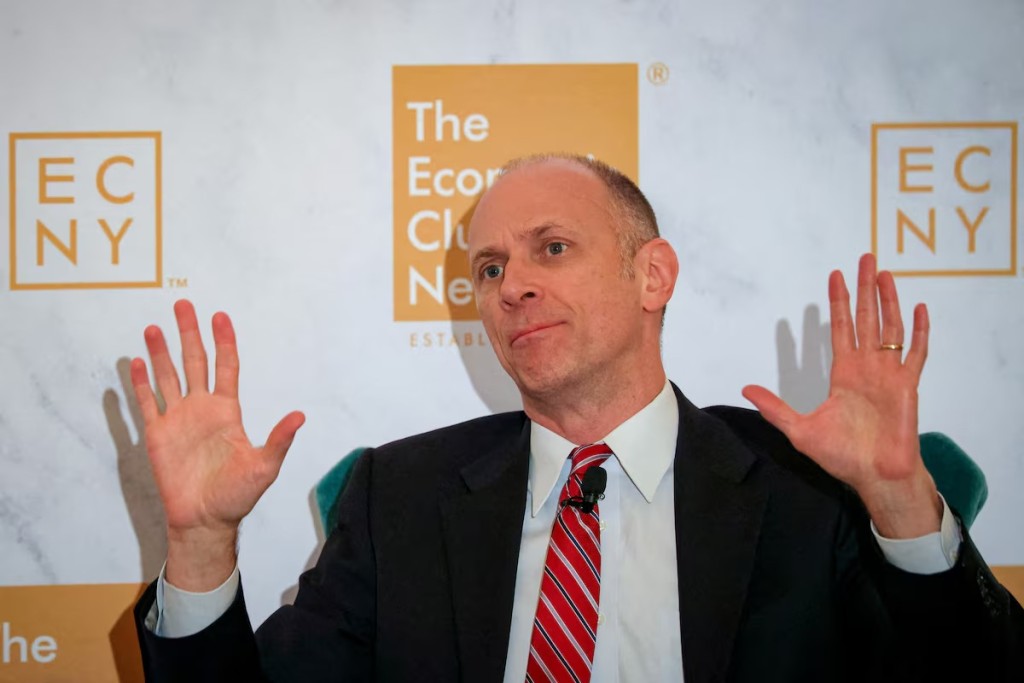 Chicago Federal Reserve President Austan Goolsbee speaks to the Economic Club of New York in New York City, U.S., April 10, 2025. REUTERS