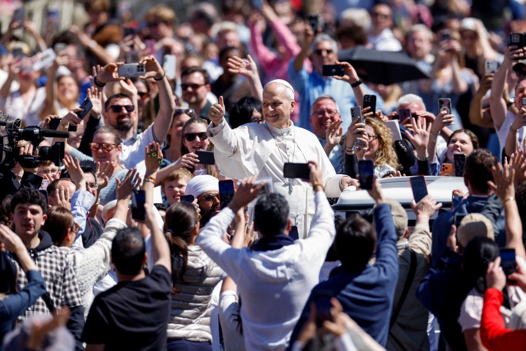 Pope Leo XIV gives a thumbs-up from the popemobile as he leaves after delivering his "Urbi et Orbi" (To the city and the world) message, on Easter Sunday, at the Vatican, April 5, 2026. (Reuters)