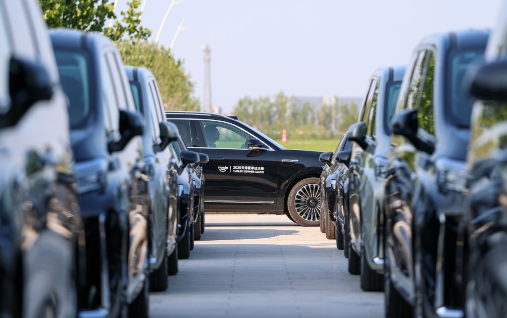 New energy vehicles in Tianjin, China. Photo by Xinhua