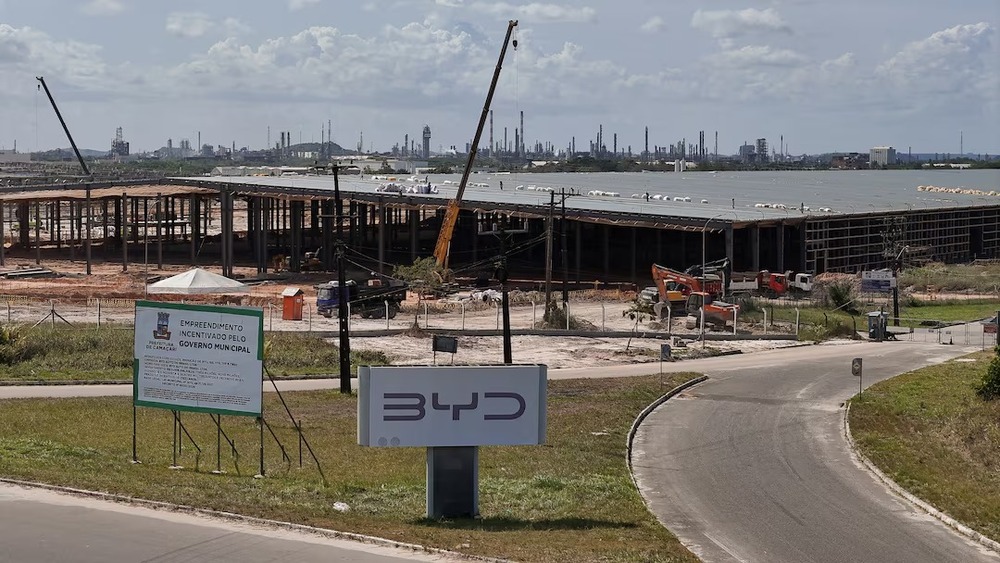 A drone view shows BYD's new electric vehicle (EV) factory's construction site in Camacari, Brazil December 26, 2024. (Reuters) A drone view shows BYD's new electric vehicle (EV) factory's construction site in Camacari, Brazil December 26, 2024. (Reuters)