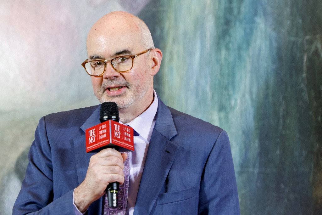 Raymond Greene, Director of the American Institute in Taiwan makes a speech at the opening of new exhibition from the New York Met at National Palace Museum in Taipei, Taiwan June 13, 2025. (Reuters/File)