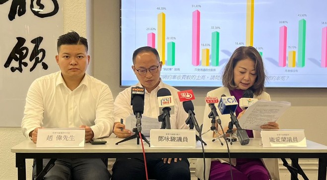 Cliff Tang, center, wants Hong Kong to keep up with technological advancements while Scarlett Pong suggests a gradual introduction of competition to taxis after a survey reveals a 70-percent support for the legalization of ride-hailing platforms. Cliff Tang, center, wants Hong Kong to keep up with technological advancements while Scarlett Pong suggests a gradual introduction of competition to taxis after a survey reveals a 70-percent support for the legalization of ride-hailing platforms.