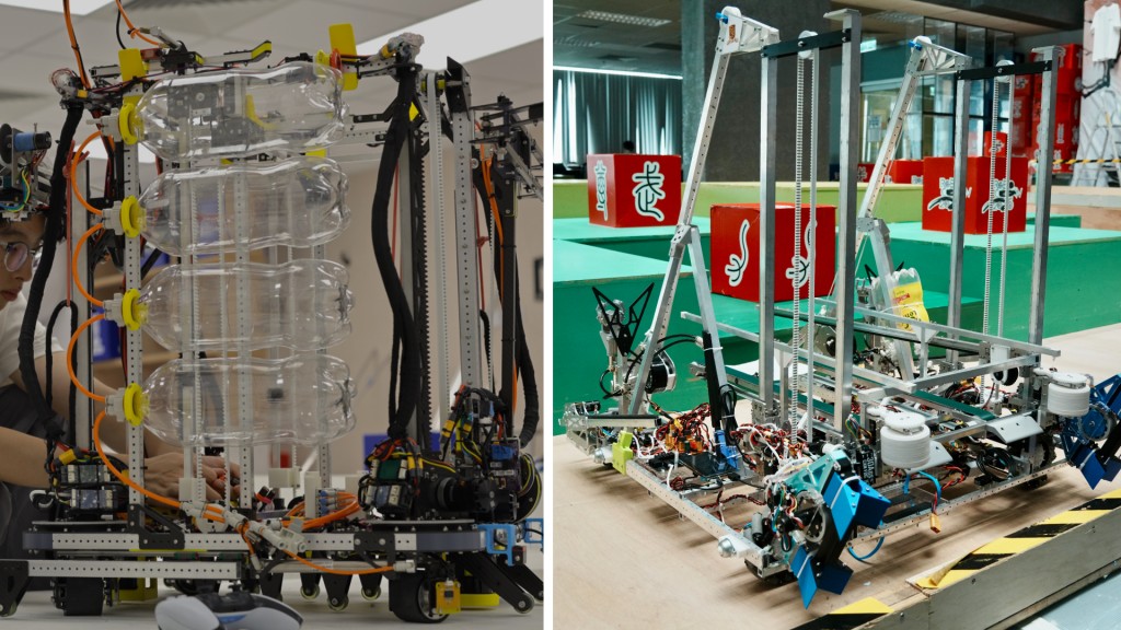HKU's automatic robot (left) and CUHK's automatic robot (right)