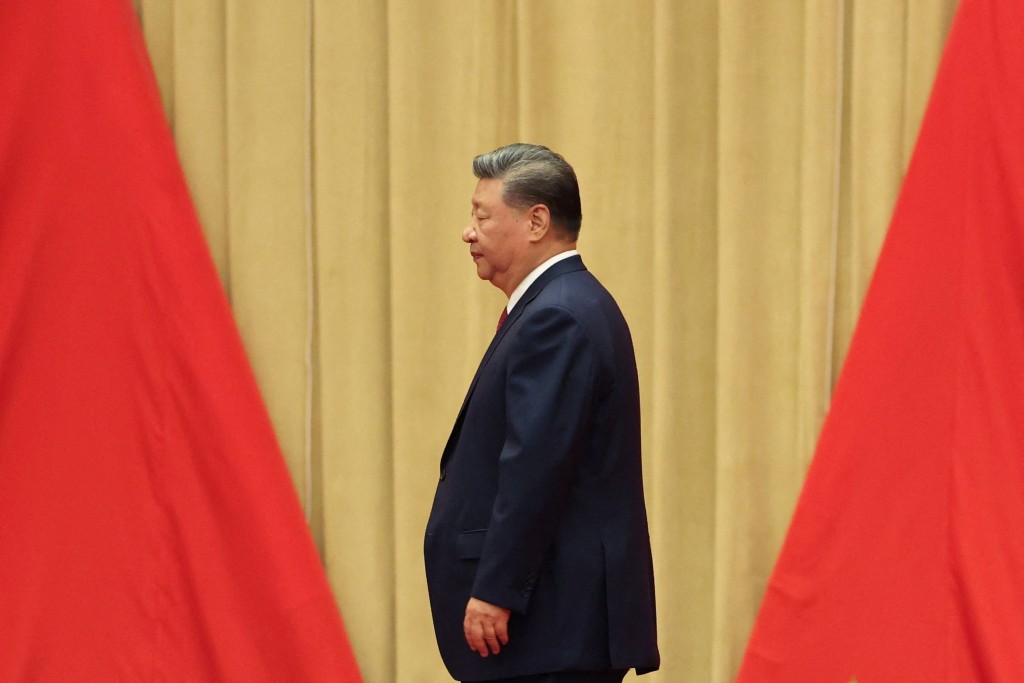 China’s President Xi Jinping walks to deliver his speech during the National Day reception on the eve of the 76th founding anniversary of the People's Republic of China, at the Great Hall of the People in Beijing, China September 30, 2025. (Reuters)