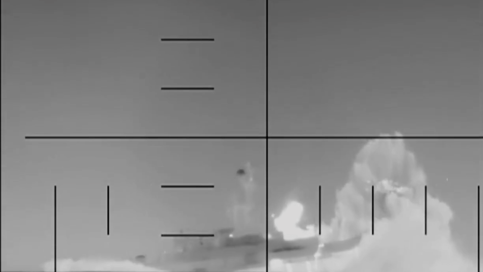 Pentagon releases footage of frigate being sunk. X@DeptofWar