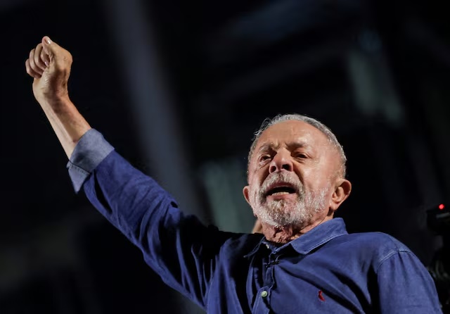 Brazil's President Luiz Inacio Lula da Silva, the Workers' Party (PT) candidate for re-election, gestures as he addresses supporters after his victory in the presidential runoff election, at Paulista Avenue, in Sao Paulo, Brazil, October 26, 2026. REUTERS/Amanda Perobelli/File Photo