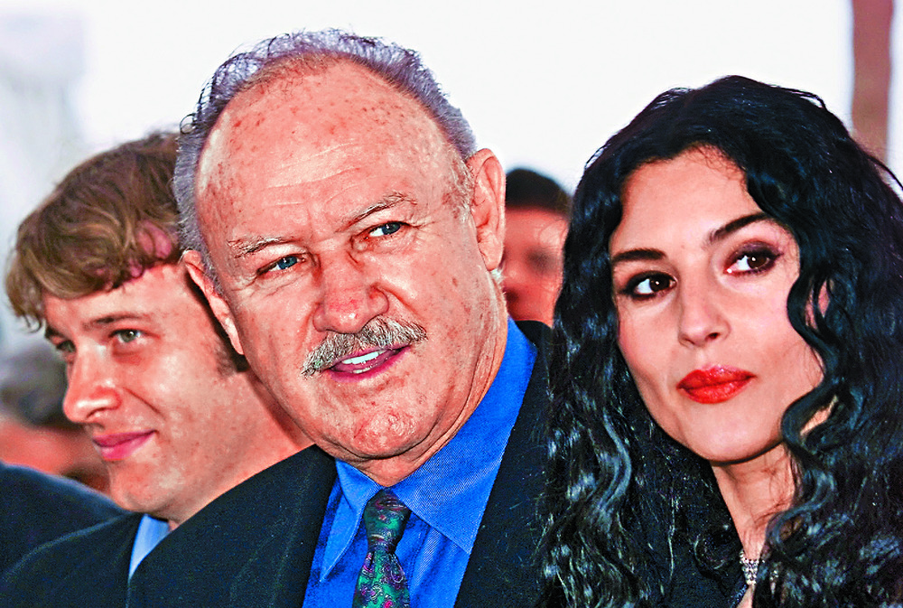 Gene Hackman, seen with actors Thomas Jane and Monica Bellucci, died last month from heart disease with complications from Alzheimer's. AP Gene Hackman, seen with actors Thomas Jane and Monica Bellucci, died last month from heart disease with complications from Alzheimer's. AP