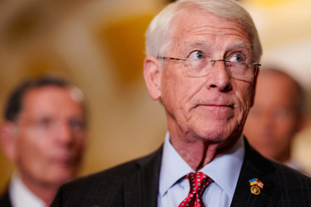 U.S. Senator Roger Wicker (R-MS) attends a press conference following the U.S. Senate Republicans' weekly policy luncheon on Capitol Hill in Washington, D.C., U.S., June 10, 2025. REUTERS/Kent Nishimura