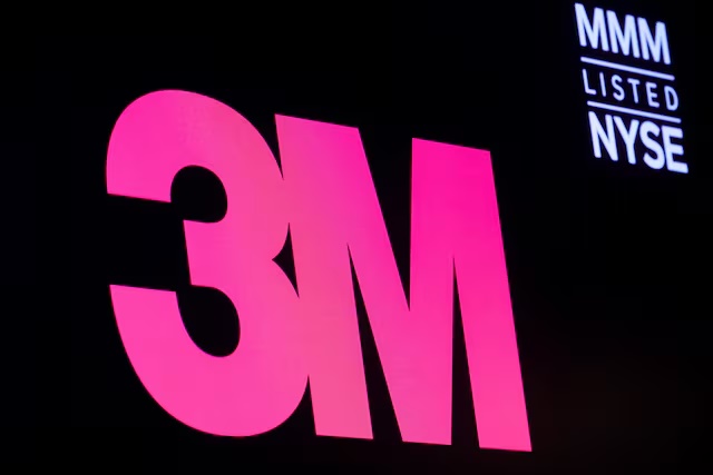 The company logo and trading information for 3M is displayed on a screen on the floor of the New York Stock Exchange (NYSE) in New York City, U.S., November 29, 2022. REUTERS/Brendan McDermid