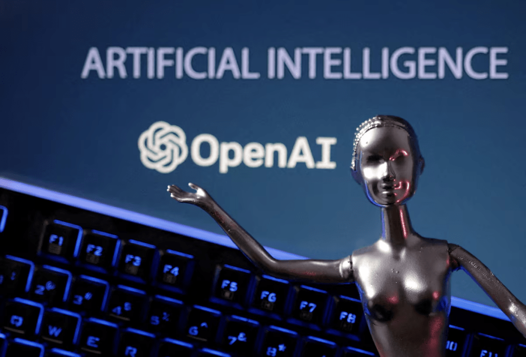 OpenAI logo and AI Artificial Intelligence words are seen in this illustration taken, May 4, 2023. REUTERS/Dado Ruvic/Illustration/File Photo