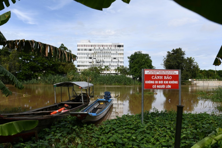 The Binh Di River that Vietnamese forced labour workers swam across in August after escaping a scamming gang based in a casino in Kandal province in Cambodia. (AFP)