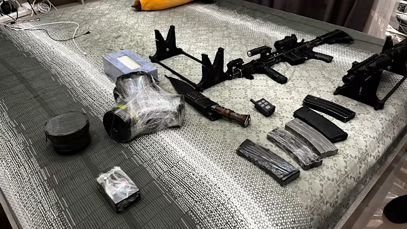 Thai police are investigating a vast arsenal of military-grade weapons found at the home of a Chinese man near the beach resort of Pattaya, Chon Buri province. (Photo: Facebook/ThaiPoliceOfficial)
