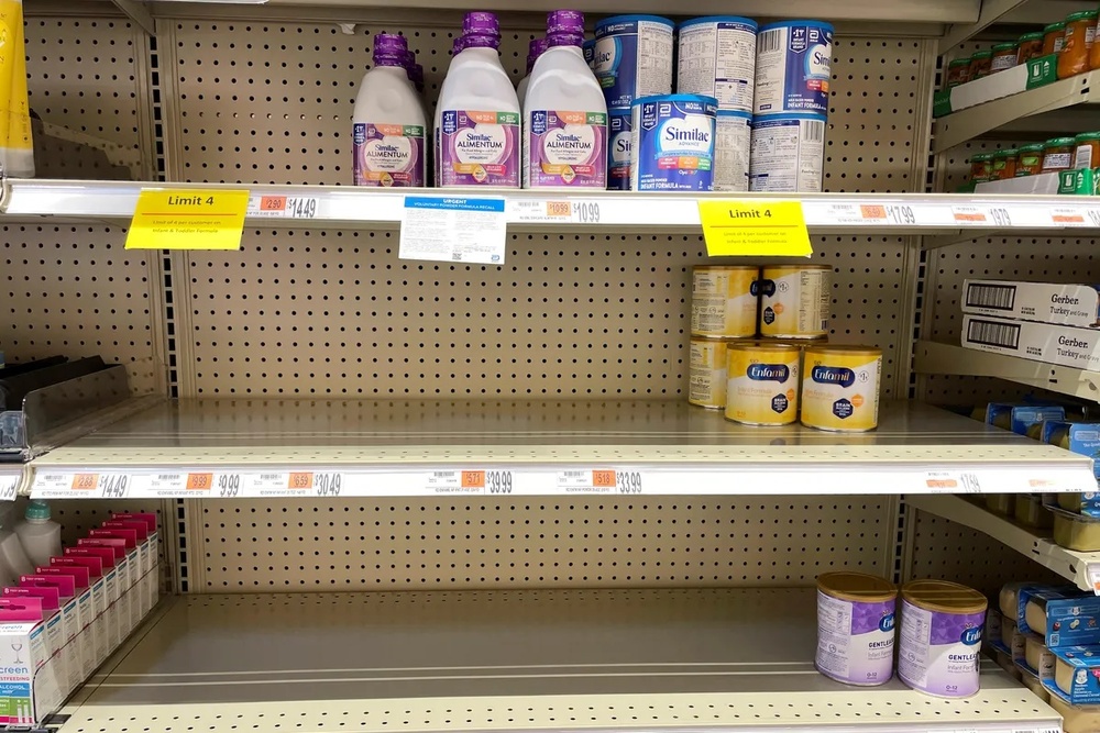 Partially empty shelves of baby and toddler formula at a grocery store in Medford, Mass. (Reuters) Partially empty shelves of baby and toddler formula at a grocery store in Medford, Mass. (Reuters)