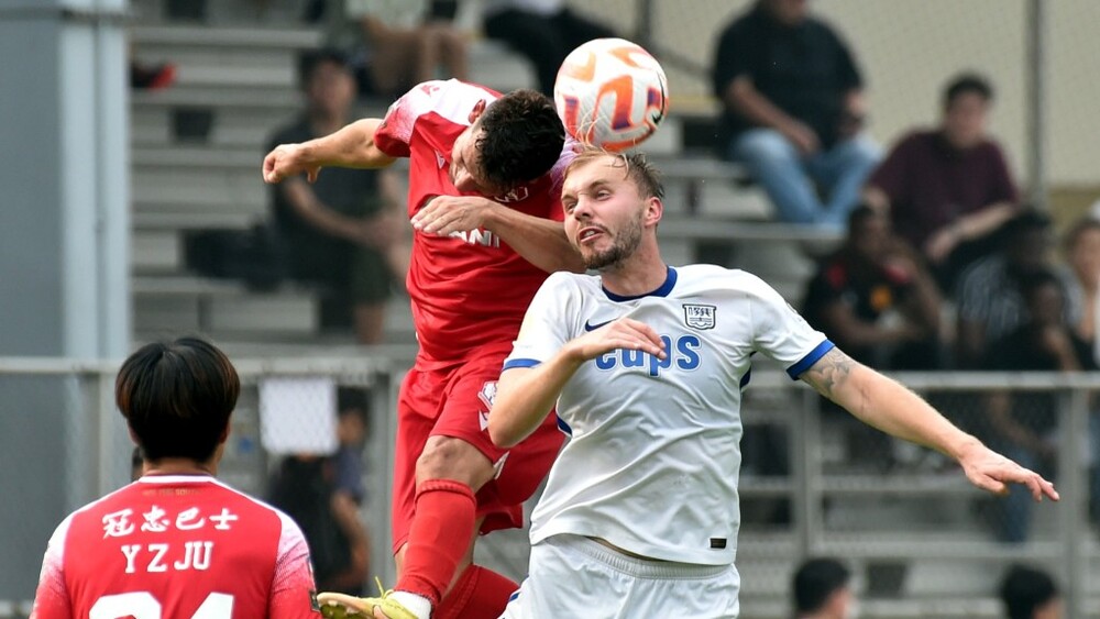 Charlie Scott during a Hong Kong Premier League game between Kitchee and KC Southern District on April 15, 2023. Charlie Scott during a Hong Kong Premier League game between Kitchee and KC Southern District on April 15, 2023.