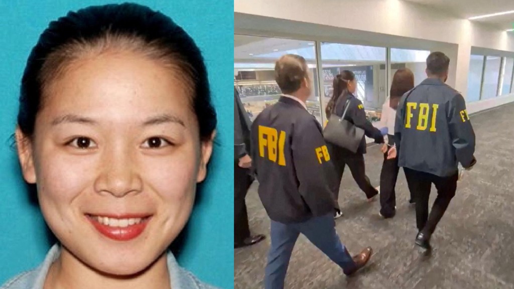 A California woman, Wanying Zhang, also known as Heather, is taken by the FBI (Reuters)