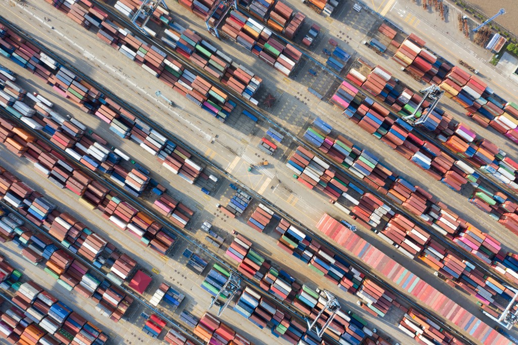 FILE PHOTO: Containers are seen at a port in Ningbo, Zhejiang province, China May 28, 2019. Picture taken May 28, 2019. REUTERS/Stringer