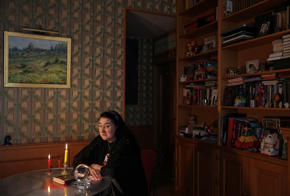 Natalia Malinovskaya, a self-described witch, poses for a picture during an interview with Reuters at her apartment in Moscow, Russia, February 17, 2026. REUTERS/Ramil Sitdikov