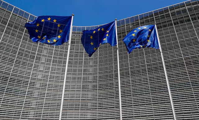 European Union flags flutter outside the EU Commission headquarters in Brussels, Belgium June 20, 2018. REUTERS/Yves Herman/File Photo