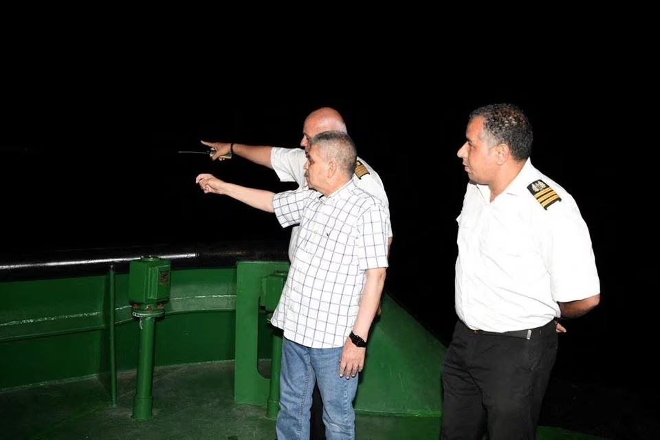 Suez Canal Authority (SCA) head Osama Rabie works with officials following a Suez Canal tugboat sunk after colliding with a Hong Kong-flagged LPG tanker in the waterway of the Suez Canal, Egypt, August 5. (Reuters) Suez Canal Authority (SCA) head Osama Rabie works with officials following a Suez Canal tugboat sunk after colliding with a Hong Kong-flagged LPG tanker in the waterway of the Suez Canal, Egypt, August 5. (Reuters)