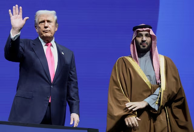 U.S. President Donald Trump and Crown Prince and Prime Minister Mohammed bin Salman of Saudi Arabia attend the U.S.-Saudi Investment Forum in Washington, D.C., U.S., November 19, 2025. REUTERS/Evelyn Hockstein/File Photo