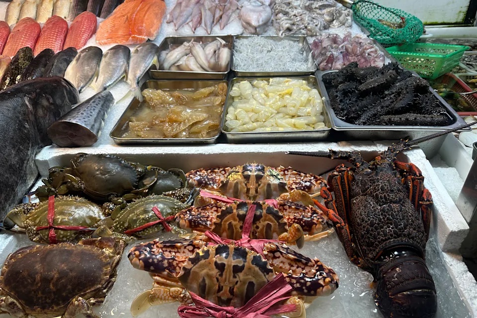 Seafood are displayed at a market in Beijing, Dec. 29, 2024, after China banned seafood imports from Japan in August 2023. (AP Photo/Ng Han Guan)