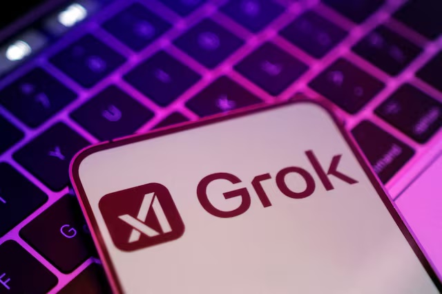 xAI and Grok logos are seen in this illustration taken, February 16, 2025. REUTERS/Dado Ruvic/Illustration/File Photo