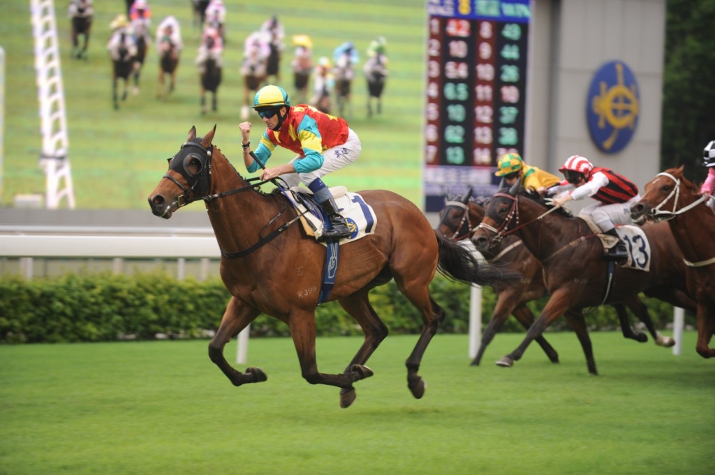 Ambitious Dragon destroys his rivals first-up as a five-year-old carrying 133-pounds on National Day, 2011 (SING TAO) 